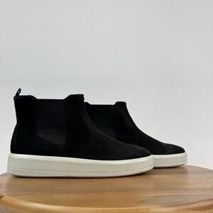 Womens Ecco Soft 9 Black Leather Comfort Casual Wedge Chelsea Boots Size EU 42